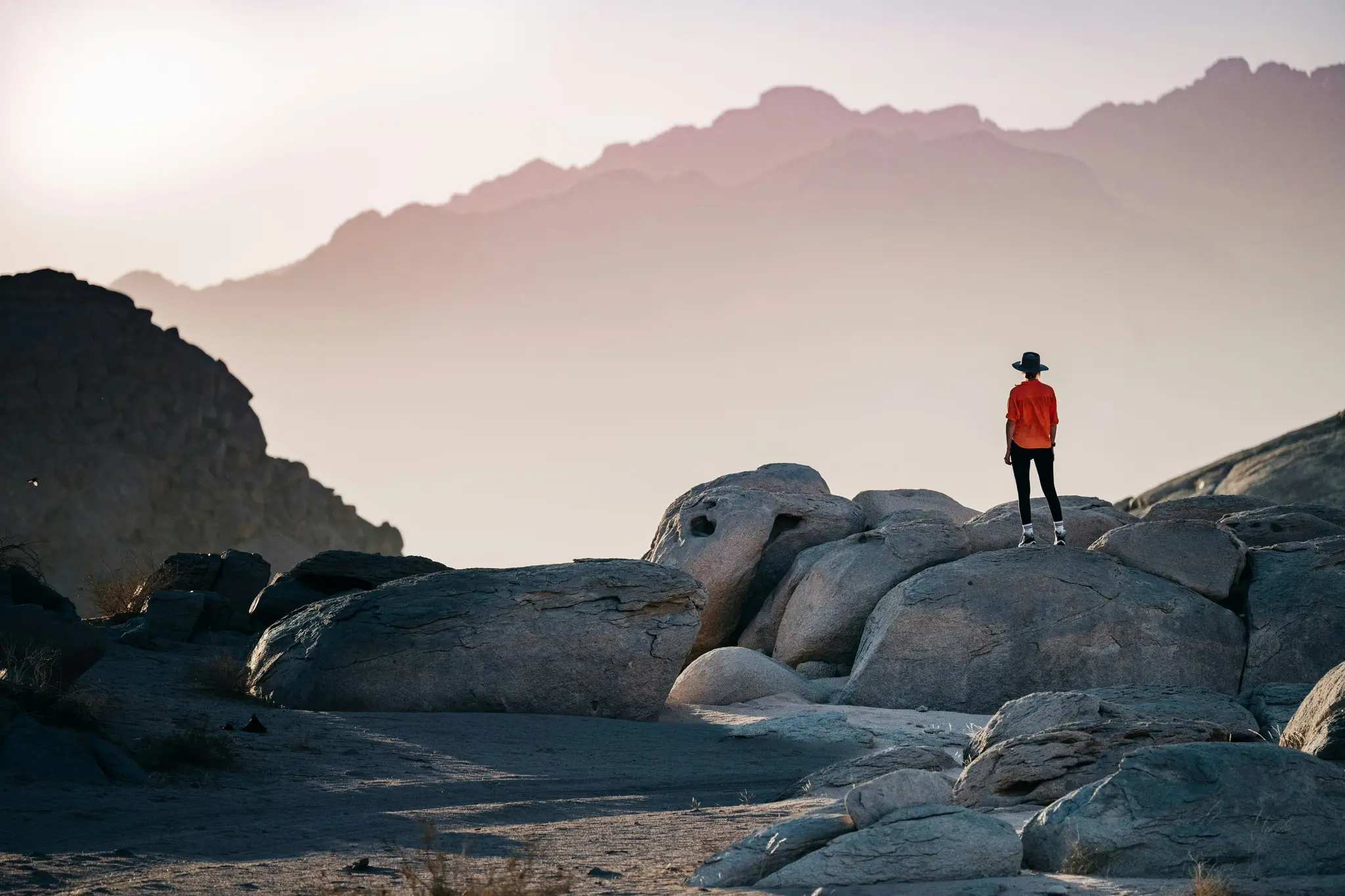 A man standing in beautiful clif